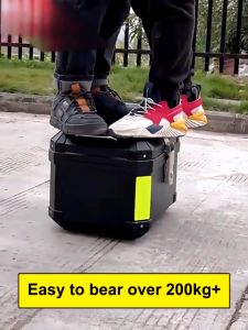 [30 years without damage]JUHAO top box for motorcycle 57L large capacity motorcycle Can hold 3 helmets thickened waterproof anti-theft easy to disassemble(Motorcycle Top Box alloy top box  box for motorcycle large motorcycle trunk box Motorcycle trunk)