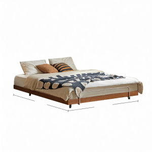 WEISHA | Khung Giường Không Có Đệm Đầu Giường Treo Haus Gỗ Nguyên Khối