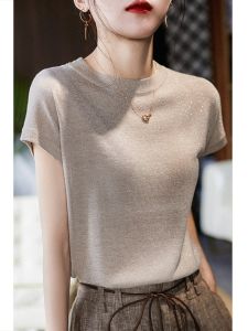 DVDK | Luxury French Style Silk Shimmer Slim Fit T Shirt