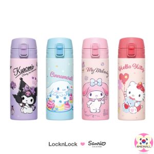 LocknLock NEW School Fit Sanrio Characters One-Touch Tumbler Water Bottle GIFT Lock&Lock Stainless Steel Tumbler Insulation. Cooling Possible Kids Ultra-Lightweight 400ml