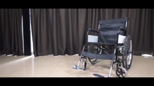 Standard Wheelchair Black Coated Foldable Wheelchair Heavy Duty