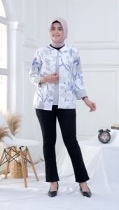 ARINA - Atasan Wanita Bolero - Blouse Batik Bolero - Kemeja Kantor Standar Jumbo M L XL XXL