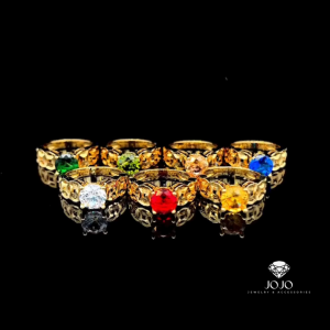 N1136 Nhẫn kim tiền đính đa màu PHONG THỦY cao cấp JOJO