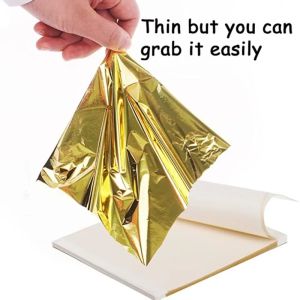 100 Sheets DIY Nail Gold Leaf Sheets Painting Gold Leaf Paper Art Craft Paper Birthday Party Wedding Art Nail Home Decorations