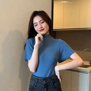 Elegant Women's Knitted Puff Sleeves Top