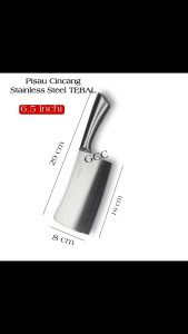Leoshop888 Pisau Koki Cincang Daging Tulang Stainless Tebal Super Tajam 6.5 Inchi Pisau Cacah Tajam