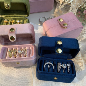 Classy Import Velvet Cloth Ring Storage Box Mini-Portable Handmade Retro Jewelry Box Large Capacity
