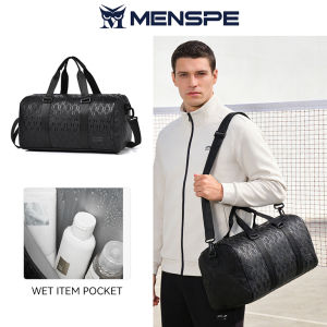 MENSPE Sports Bag Travel Bag Soft PU Bag Fashion Luggage Bag Waterproof Fitness Bag Handbag Outdoor Sling Bag Gym Fashion Men Women Dry Wet Separation Portable Travel Yoga Swimming Bag Can Storage 15.6inch Laptop