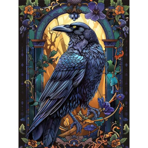 Diamond Painting Bird Animal Acrylic Craft Supplies Mosaic Crow DIY Needlework Diamond Embroidery Flower Wall Art