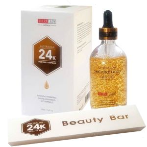 Serum Vàng 24k chính hãng Úc Pure Gold Ampoule 100ml Thera Lady (tặng kèm thanh lăn nâng cơ) giúp da trẻ hóa căng mịn