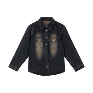 NIHAOKANONG | Áo Sơ Mi Jean Vintage Đắp Vải Phong Cách Xưa