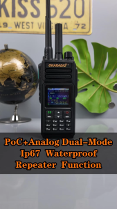 3Year Free OKARADIO P100PLUS Analog PoC Radio Dual Mode Walkie Talkie Free SIM Card Plan for 4G LTE Network Two Way Radio for Philippines Outdoor Communication