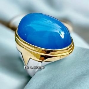 CINCIN BATU SPIRTUS CHALSEDONY BIRU LANGIT UKURAN JUMBO