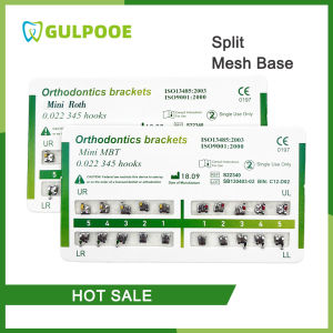 GULPOOE 20 Pcs/Kit Dental Orthodontic Brackets Metal Braces For Teeth Split Mini Roth MBT Slot 022 Hooks 345 Ortodoncia Material