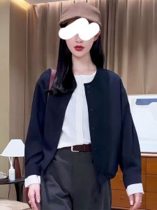 French Vintage Patchwork Long Sleeve Shirt Women Early Spring Fashionable Slimming Versatile Top Warm round Neck Polyester