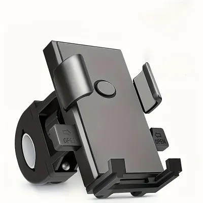 Universal Motorcycle & Bicycle Phone Mount 360° Rotatable Secure Anti-Shake Handlebar Holder with Automatic Locking Mechanism