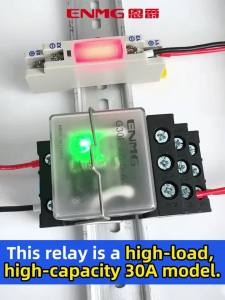 ENMG | ENMG Compact High Power Relay Flange Mounting G30F High Current 30A 12 24vdc220vac with Base AC250V DC30V surge protection 100Ma