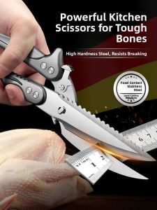 MONLEYTA | German Kitchen Multi-functional 304 Stainless Steel Chicken Bone Clippers Strong Food Grade Duck Goose Bone Cutter