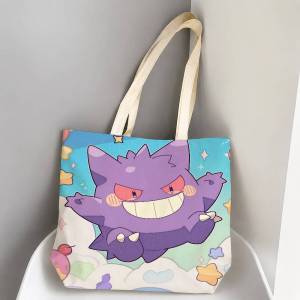 Bandai | Pokemon Adventure Partners Storage Bags Tote Bag Travel Summer Beach Shoulder Bag Reusable Grocery Shopping Bag Anime Artwork