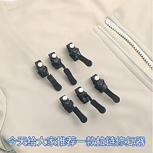 Resleting Zipper Pakaian Warna Hitam & Fix A Zipper Replacement Repair Kit Penarik Ritsleting Pengganti Universal