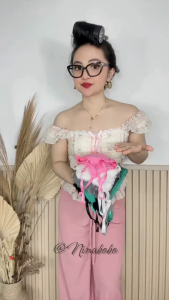 Ninabobo BR097 Tanktop Bra Renda Wanita Spaghetti Strap Crop Top V-Neck Slim Fit Kamisol Korea