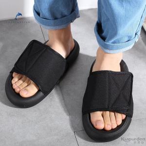 Extra Large Size Adjustable Width Mens Slippers Anti-Distorted Feet Injury Sandals for Swollen Elderly Feet Comfortable Casual Slippers