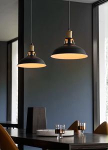 Pendant Light Retro Pot Lid Iron Lampshade Hanging Light Single Head Adjustable Drop Light Ceiling for Bar Restaurant Decoration Lighting Chandeliers