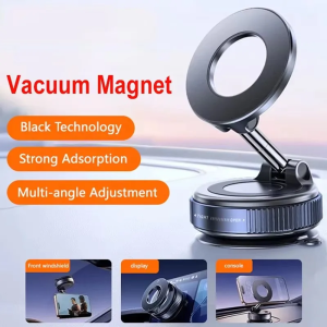 Vacuum Magnet Phone Bracket Multi-angles Adjustment Strong Magnetic Suck Design Car Holder For iphone Navigation Foldable Stand