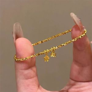 2024 New Bellflower Fragments Gold Titanium Steel Bracelet Womens Elegant Luxury Fashion Jewelry Hand Accessory Popular