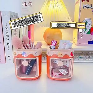 Hộp đựng bút 3 ngăn để bàn hộp đựng đồ make up trang điểm hình mũi lợn ngộ nghĩnh đáng iu