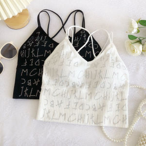 Áo Vest Nữ Hở Lưng Cổ Chữ V Gợi Cảm Có Đệm Ngực Áo Lót Cotton Mùa Hè 2022 Áo Vest Ngắn Ôm Vừa Vặn Chất Liệu Cotton