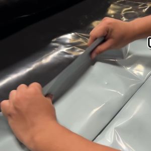 ผ้ายางปูบ่อ พลาสติกปูบ่อ หนา 150 ไมครอน เสริมป้องกันUV ปูบ่อปลา บ่อกบ