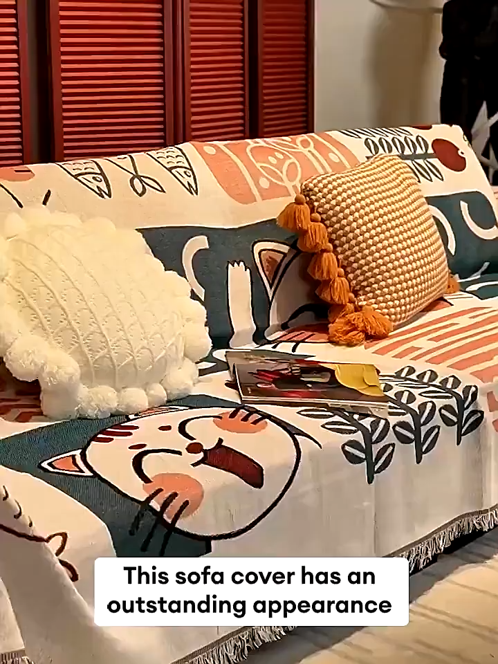 Chenille Sofa Towel Sofa Cover Sofa Blanket with Tassel Material Anti-scratch Wear-resistant