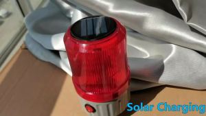 Recharged Flicker Solar Signal LED Emergency power warning light Traffic Caution Alarm Tower crane lamp Flash Energy Storage Red