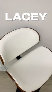 Furniture Direct LACEY 29" Bent Wood Swivel Bar Stool-White