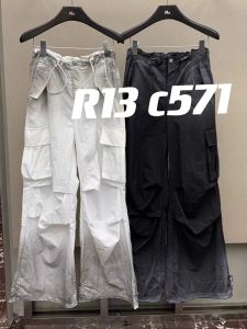 กางเกงทำงานผู้หญิงสไตล์ยุโรป ทรงหลวม ทรงตรง กางเกงขายาวทรงลำลอง ทรงหลวม ทรงลำลอง ฤดูใบไม้ผลิและฤดูร้อน 2025