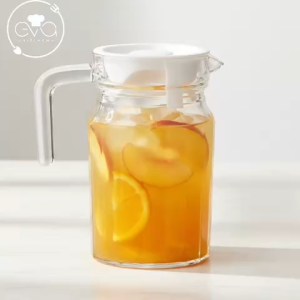 Ca Rót Sọc Thủy Tinh 500Ml BRN10 Có Nắp Và Tay Cầm Cao Cấp
