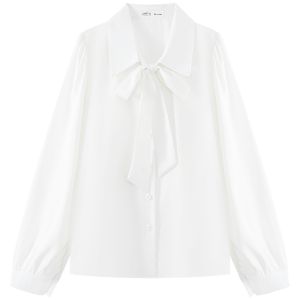 MUTU | Butterfly Bow Tie White Chiffon Shirt New Design