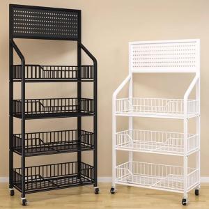 Mobile Multi-level Storage Rack for Toys and Snacks Slanted Basket