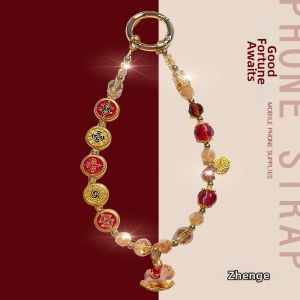 ZHENGEGE | Luxury Chinese Style New Year Design Mobile Key Charm Handmade Beaded Tassel with Horse Pendant