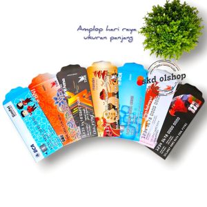 Amplop lebaran Angpau lebaran gambar ATM uk panjang isi 100 lembar mix gambar