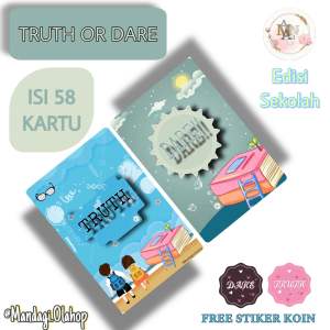 Satu Paket Kartu Truth or Dare versi Sekolah Isi 58 Kartu