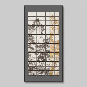 New Chinese Style Tea Room Office Landscape Decorative Painting Large Size Wall Background Decoration Artwork Acrylic Core Framed