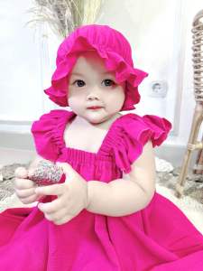Dress Marsha Bonus Topi Dress bayi Dress anak perempuan