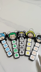 Custom Name One Piece Clicker Keychain Mechanical Switch Fidget Toy Anime Premium Luffy Zoro Chopper Bag Accessories