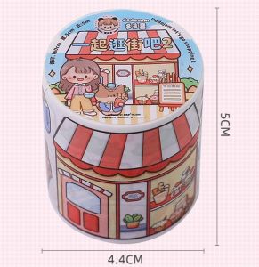 Cuộn washitape dễ thương trang trí sổ tay Đồ chơi hình dán sticker xinh xắn Chiết chu kỳ họa tiết DoDoJam S21