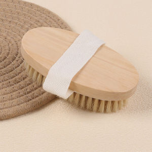 Natural Bristle Body Brush Exfoliating Dry Body Brushing Soft Bristles for Bath Home Use