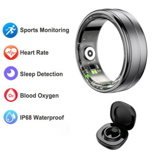 R06 Smart Ring for Men & Women - 5ATM Waterproof Fitness Tracker with Multi-Sport Modes - 24/7 Heart Rate (HR) Blood Oxygen (SpO2) & Sleep Monitoring - Wireless Charging Activity Tracking - Health Smart Ring Compatible with Android & iOS