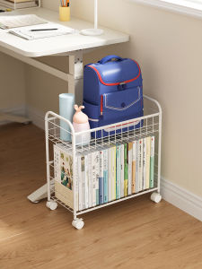Mobile under Desk Storage Rack Office Desk Book Bag Simple Home Bookshelf Easy Installation Carbon Steel Universal Space Saver
