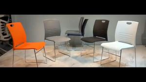 Armless Meeting Room Chairs Plastic Stackable Conference Chair